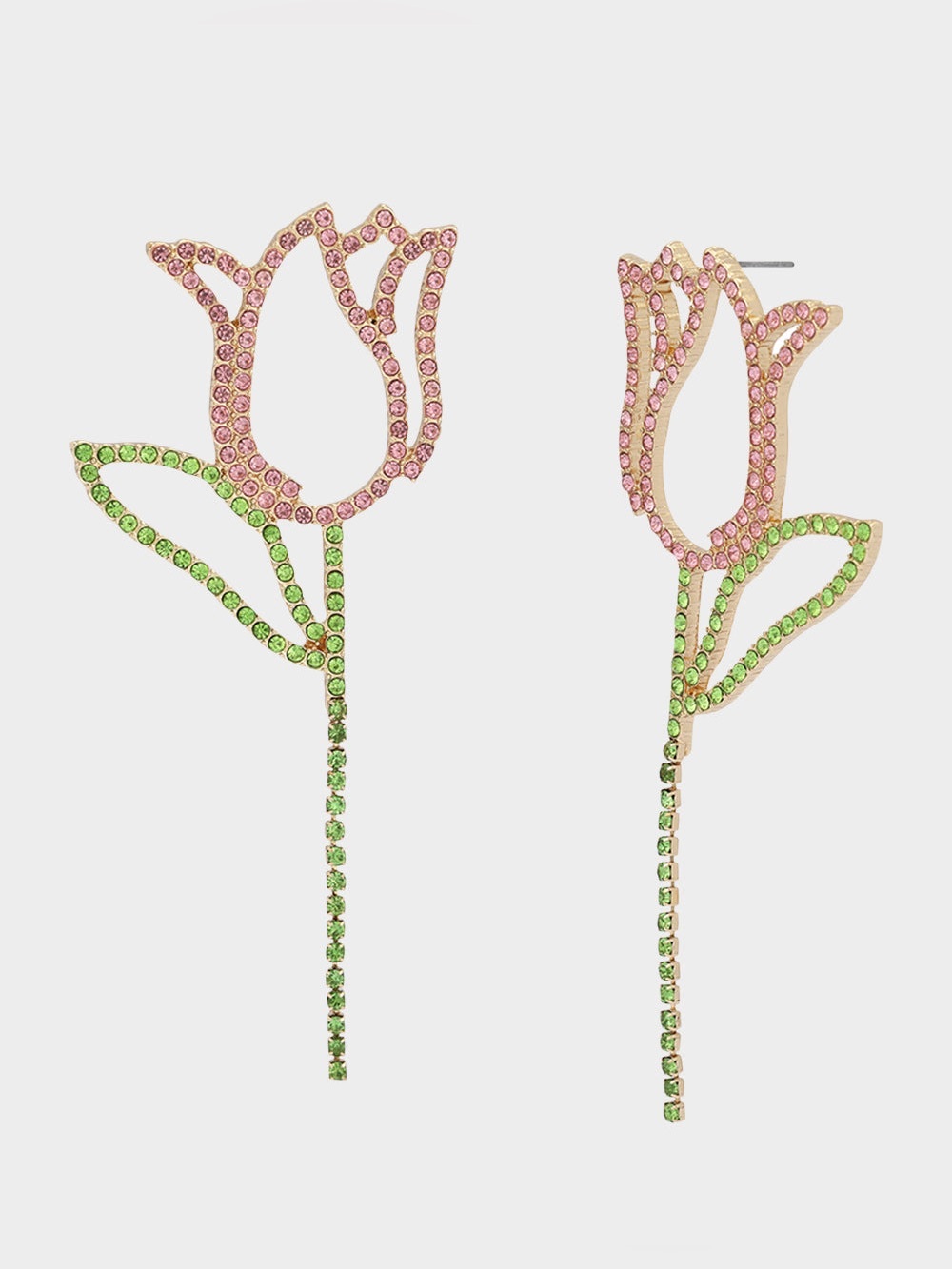Betsey Johnson Tulip Rhinestone Statement Earrings 🌷 - Picture 3 of 6